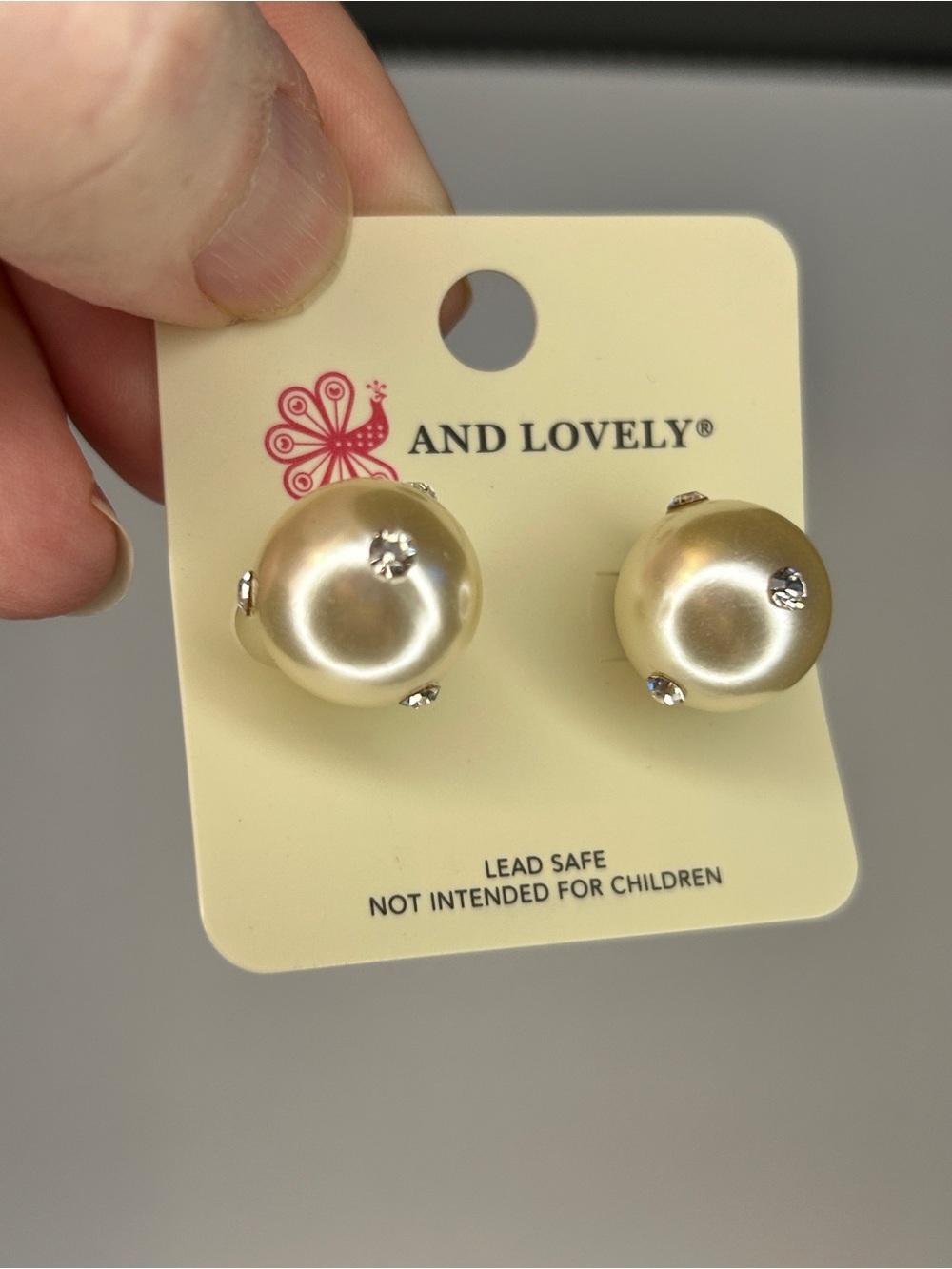 And Lovely Large Pearl Stud Earrings in Champagne